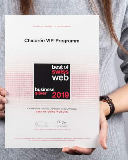 Image of Best of Swiss Web 2019: Silber für das Chicorée VIP-Programm
