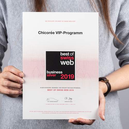 Image of Best of Swiss Web 2019: Silber für das Chicorée VIP-Programm